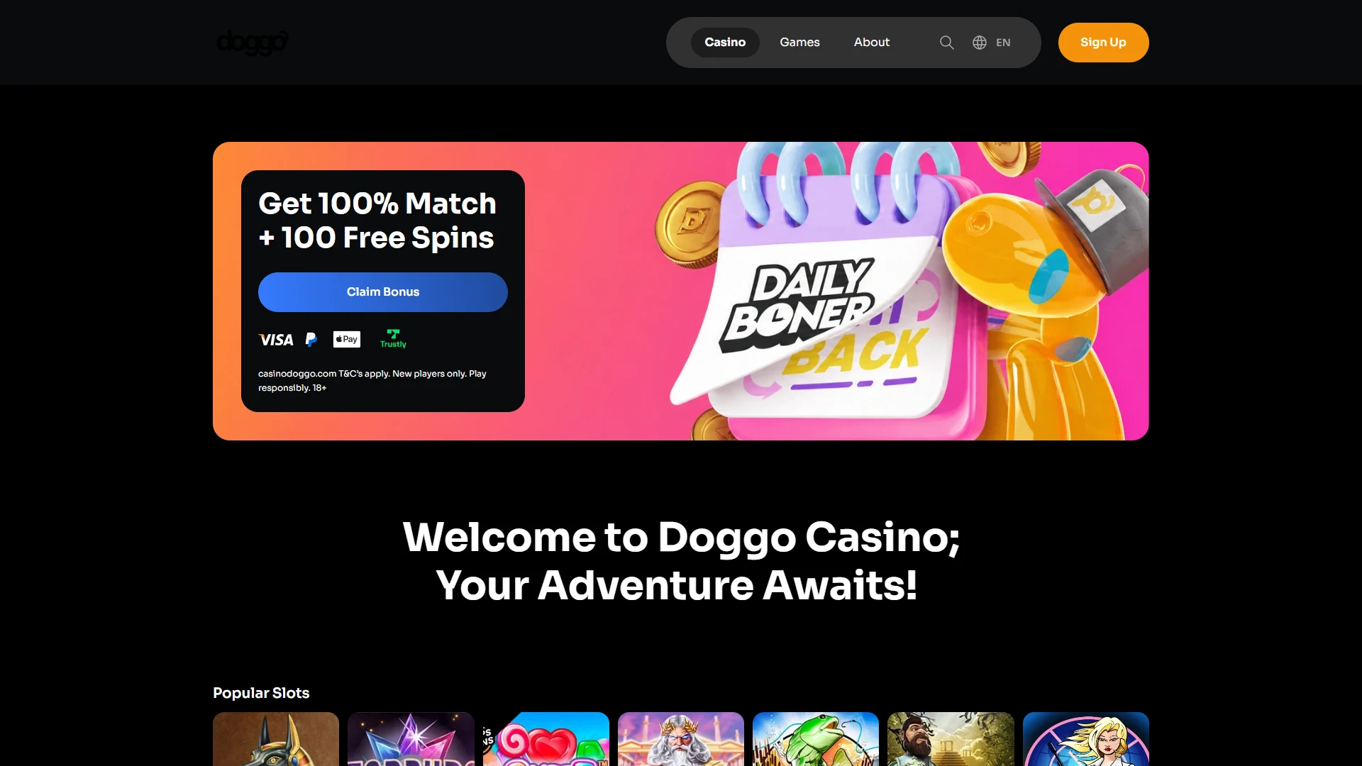 Doggo Casino game lobby